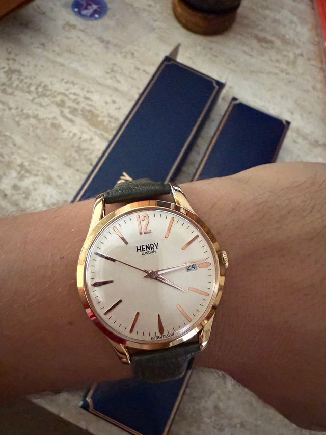 Reloj Henry London Oro Rosa y Verde