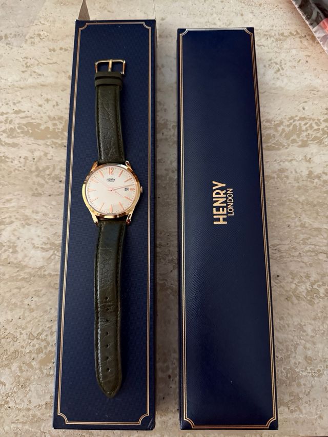 Reloj Henry London Oro Rosa y Verde