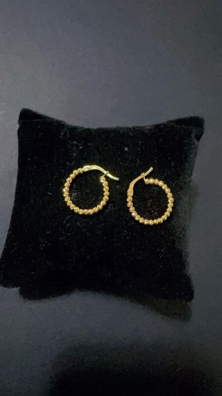 Orecchini a Cerchio con Sfere in Oro 18Kt 750 