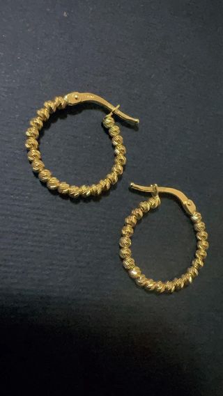 Orecchini a Cerchio con Sfere in Oro 18Kt 750 