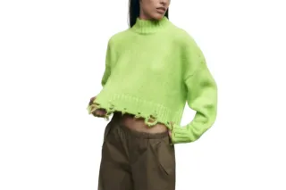 Jersey punto soft Zara verde fluor