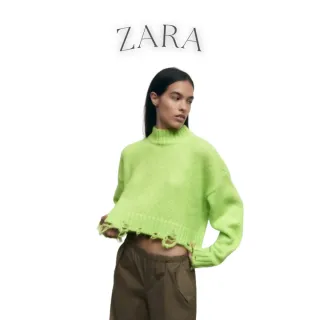 Jersey punto soft Zara verde fluor