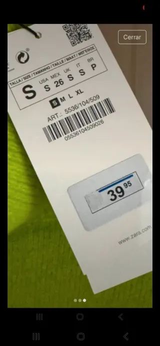 Jersey punto soft Zara verde fluor