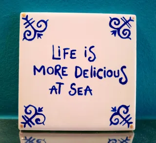 Azulejo pintado a mano Life is more delicious at s