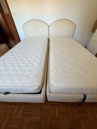 2 Letti Singoli Flou con Cassetto