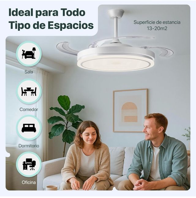 Lámpara Techo Ventilador LED