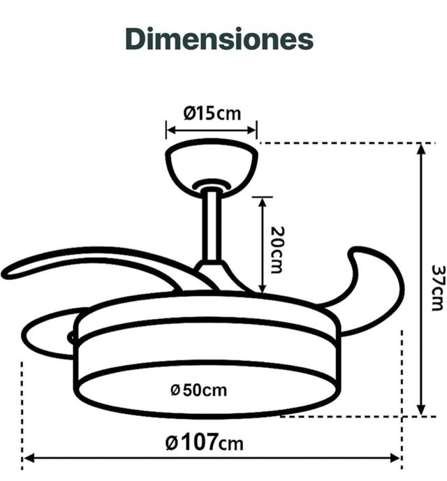 Lámpara Techo Ventilador LED
