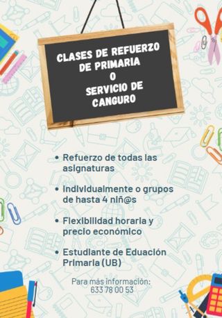 Clases particulares / servicio de canguro