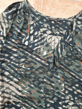 Vestido estampado verde y multicolor