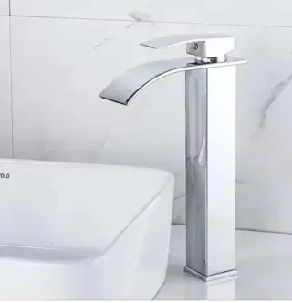 Grifo de lavabo alto tipo cascada, monomando para 