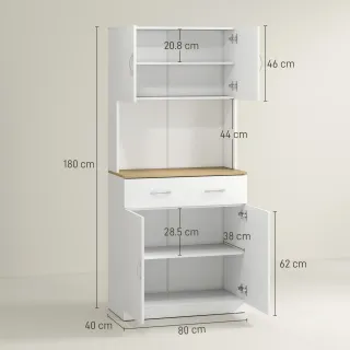 Credenza Cucina con Armadietti a 2 Ante e Cassetto