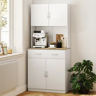 Credenza Cucina con Armadietti a 2 Ante e Cassetto