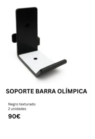 Soporte Barra Olímpica Negro Texturizado