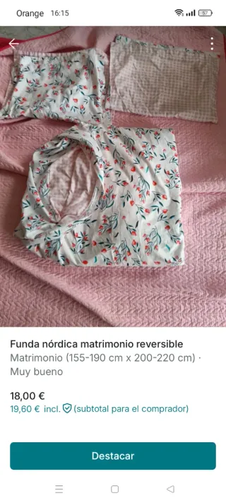 Fundas nórdicas 15 euros cada una