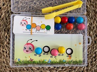 Juego Montessori Motricidad Fina Bolas Colores
