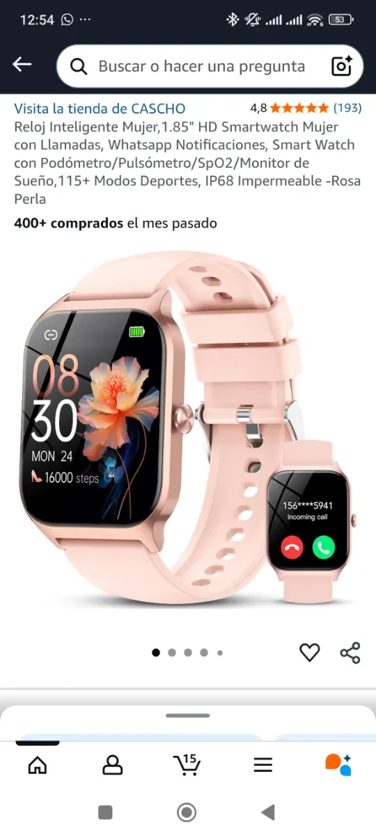Smartwatch CASCHO IDW13 Rosa