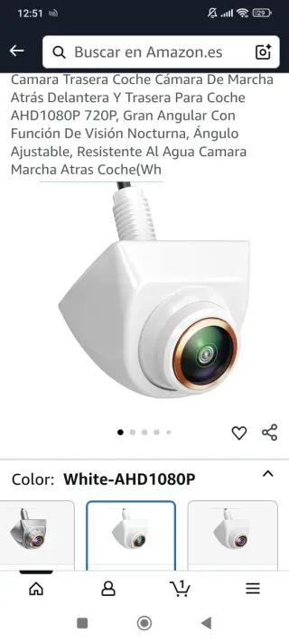 Cámara Trasera AHD P31 Blanca 1080P