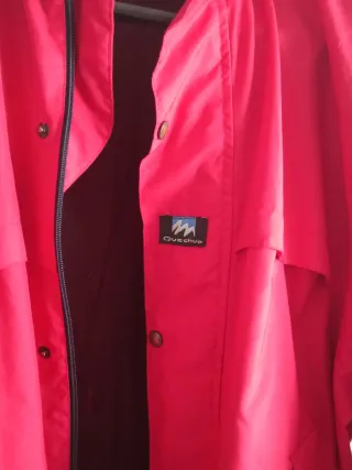 Cazadora con capucha Quechua roja hombre