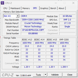 32gb RAM Crucial DDR4 Pro 3200MHz