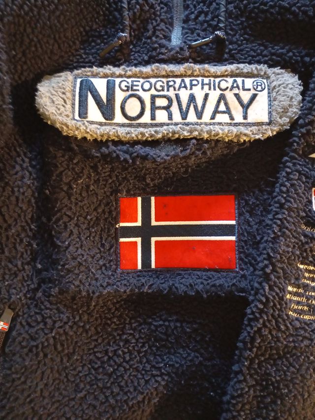 Cappotto in lana blu/grigio Geographical Norway