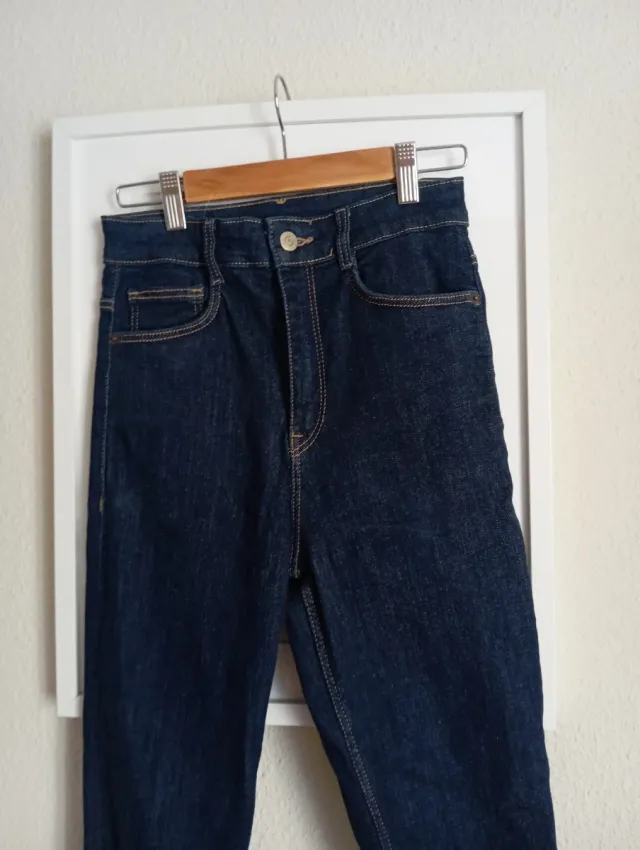 Vaqueros Zara Sculpt Talla S/36 Azul Oscuro