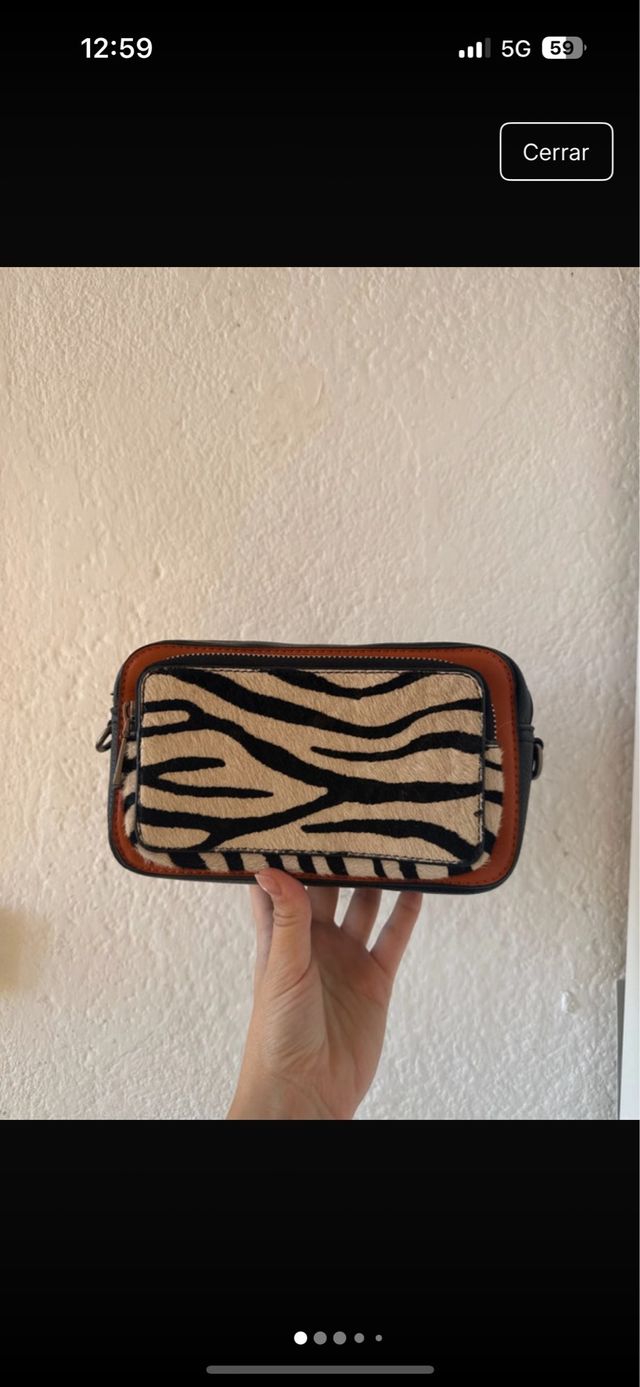 Bolso de piel Parfois estampado cebra