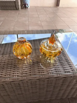 2 Jarrones Murano Naranja