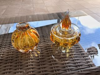 2 Jarrones Murano Naranja
