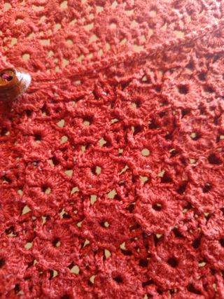 Chaqueta de ganchillo roja
