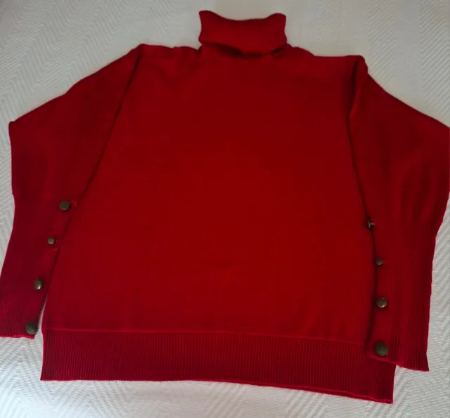 Jersey de punto rojo con cuello alto