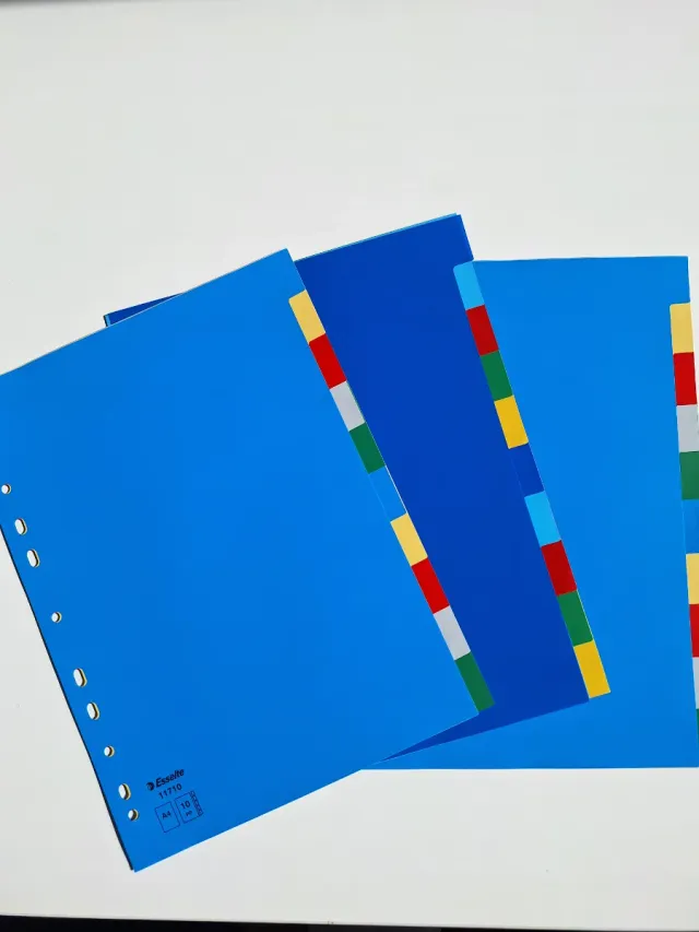 30 Separadores plástico A4 carpetas anillas