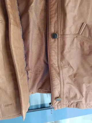 Parka de piel marrón
