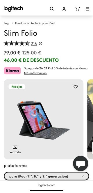 Funda Logitech Slim Folio iPad 7ª Gen