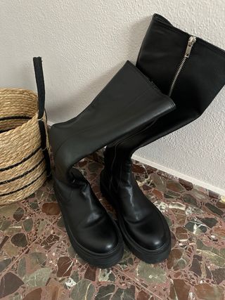 Botas altas Pull&Bear negras