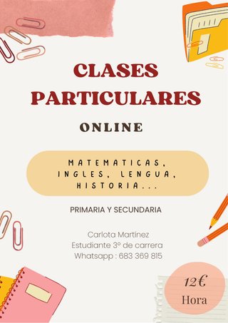 Clases particulares online. Primaria y secundaria
