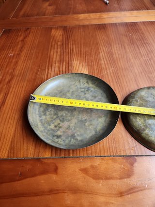 Platos antiguo de latón para báscula