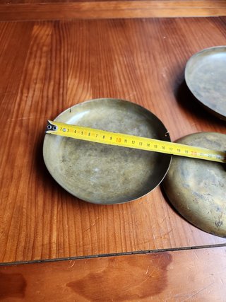 Platos antiguo de latón para báscula