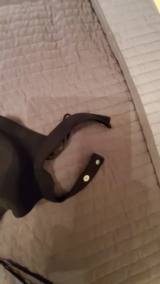 Abito lungo nero con cintura