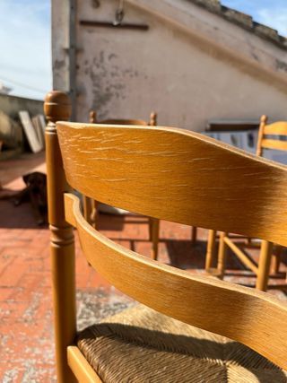 Conjunto sillas y taburete pino macizo