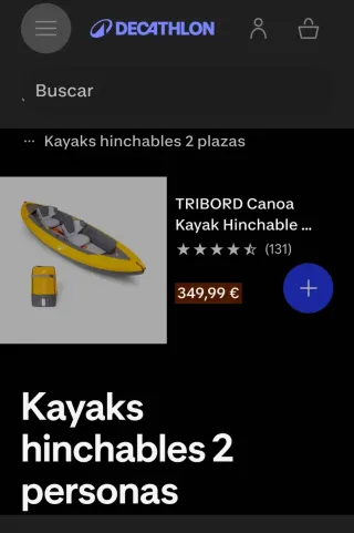 Kayak hinchable TRIBORD Canoa 2 plazas