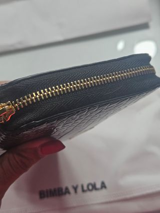 Bimba y Lola Cartera Negra Cocodrilo