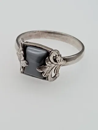 Anillo Plata 925 Ojo de Gato Gris