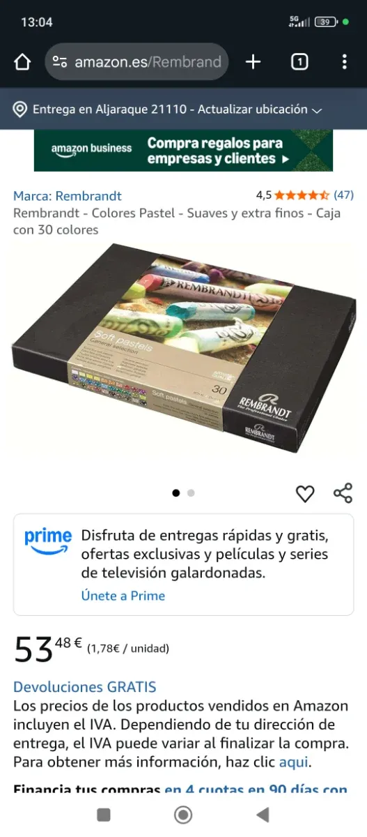 Pasteles Rembrandt 30 colores