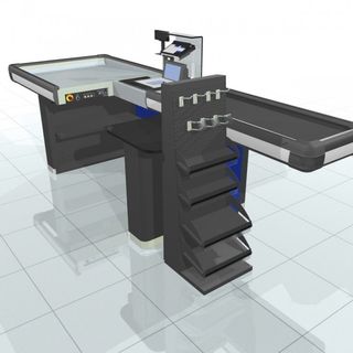 Mueble caja registradora con cinta