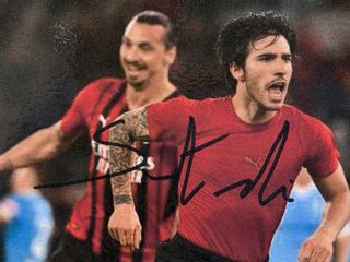 Cartolina autografata Sandro Tonali AC Milan