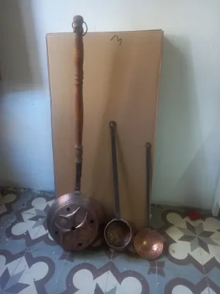 Lote herramientas cobre antiguas