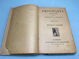 Libro escolar antiguo “Geografia para niños” 1922