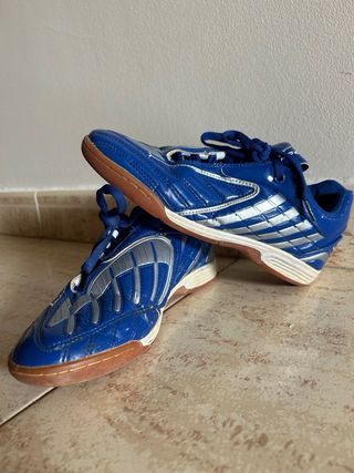 Zapatillas Fútbol Sala Niño Azul/Plata