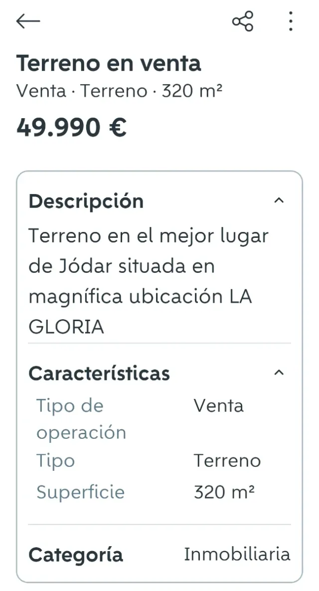 Terreno en venta en La Gloria, JÓDAR JAEN
