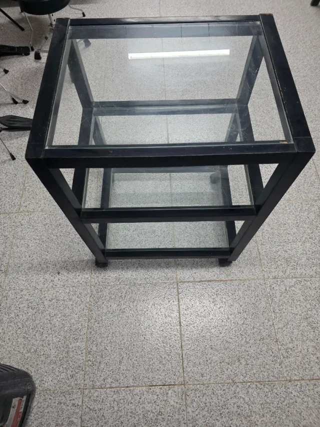 Mesa centro cristal 3 estantes